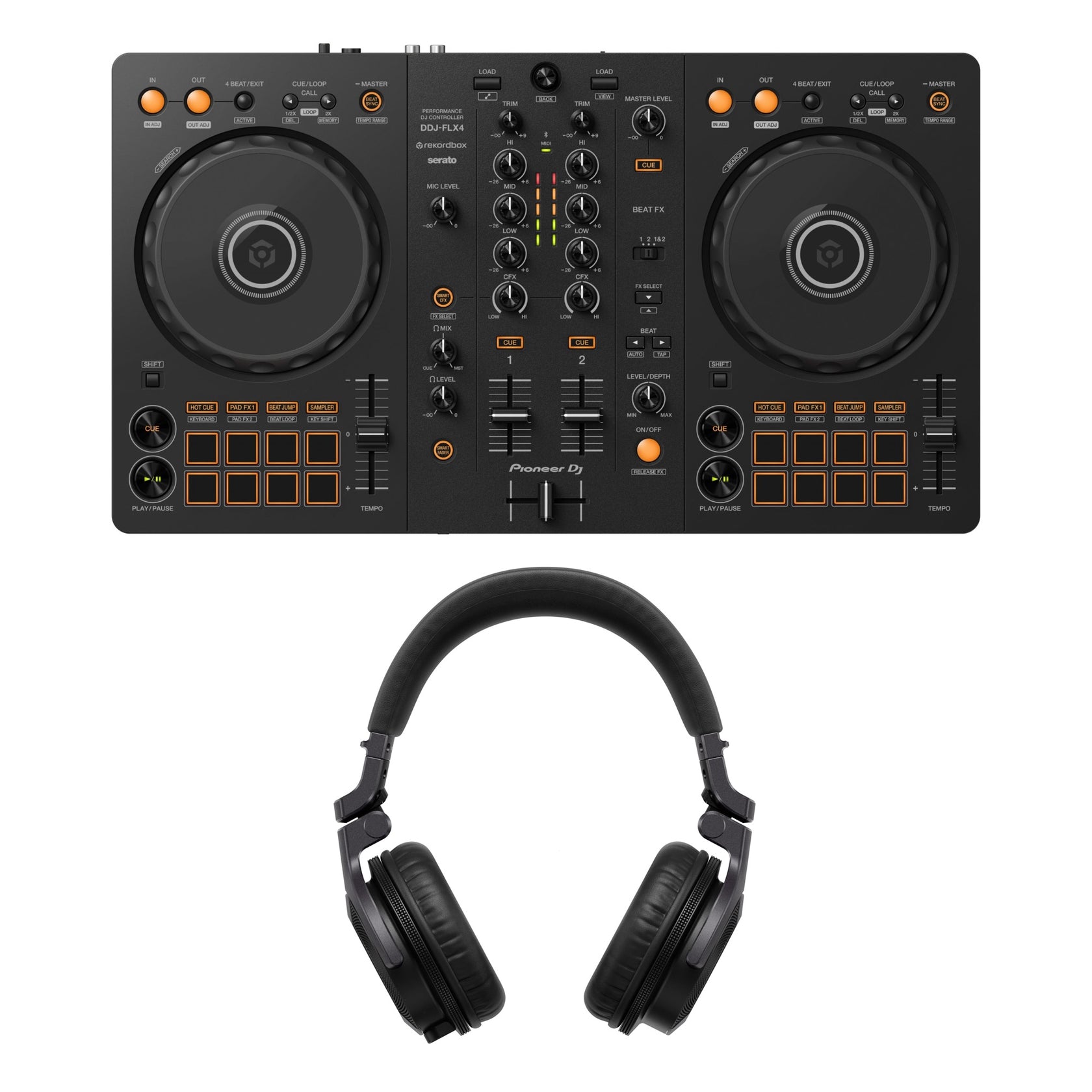 Pioneer DJ FLX4 Headphones Bundle