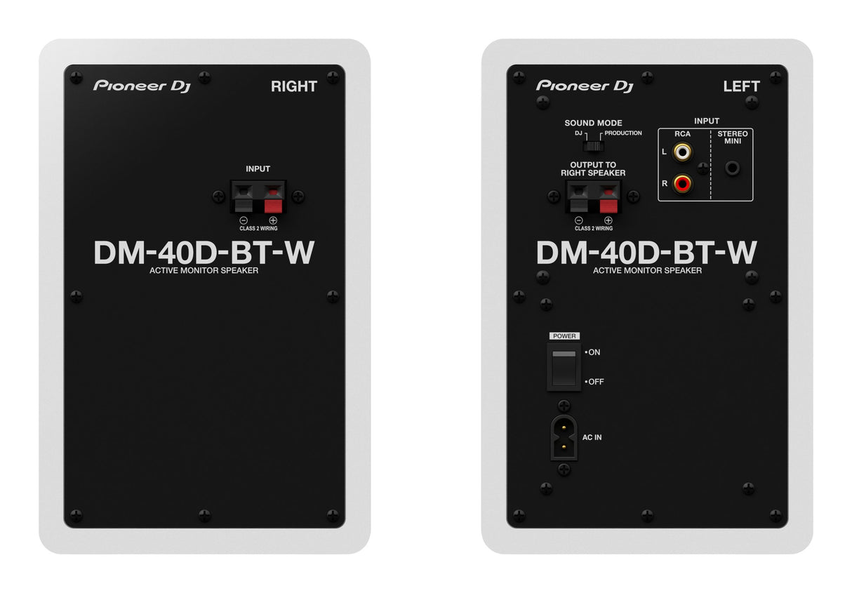 Pioneer DJ DM-40D-BT-W Monitor da Studio con Bluetooth (Bianco)