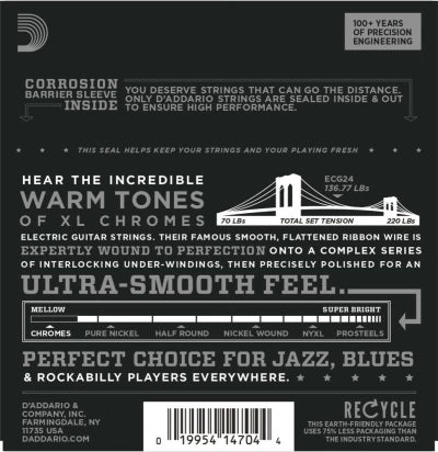 Daddario ECG24 Corde per Chitarra (Jazz Light, 11-50)