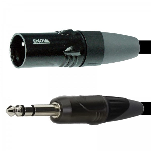 Enova mikrofonkabel XLR han til stereo jack 2 meter