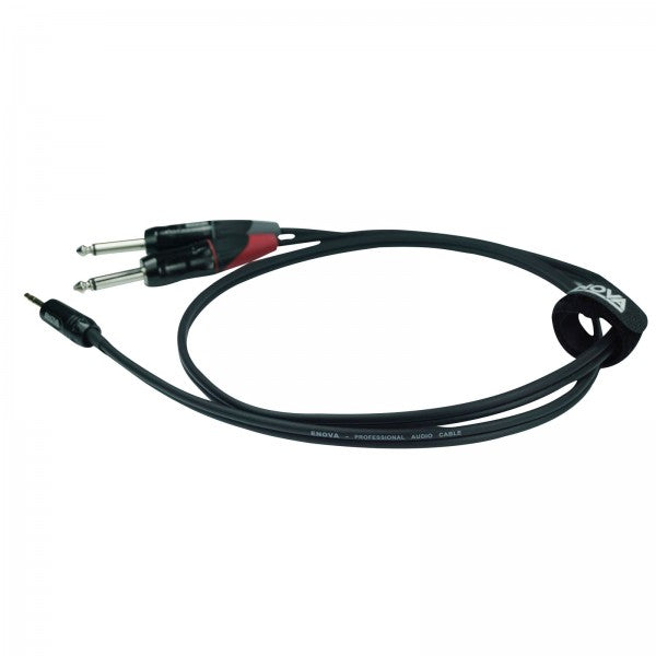 Enova minijack adapter kabel minijack til 2 x jack 1 meter