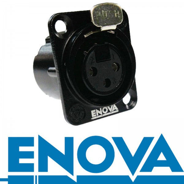 Enova connettore chassis XLR femmina 3-Pin a 3 poli, nero