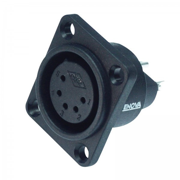 Enova 5-Pin XLR hun chassis stik, sort IP67 Outdoor
