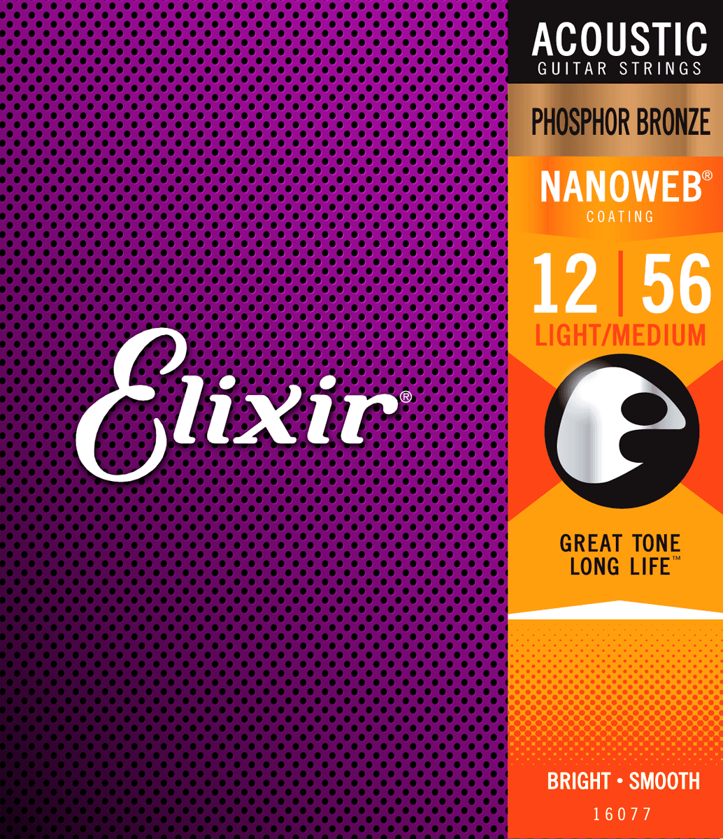 Elixir Nanoweb Phosphor Bronze Corde per Chitarra (Medium Light, 12-56)