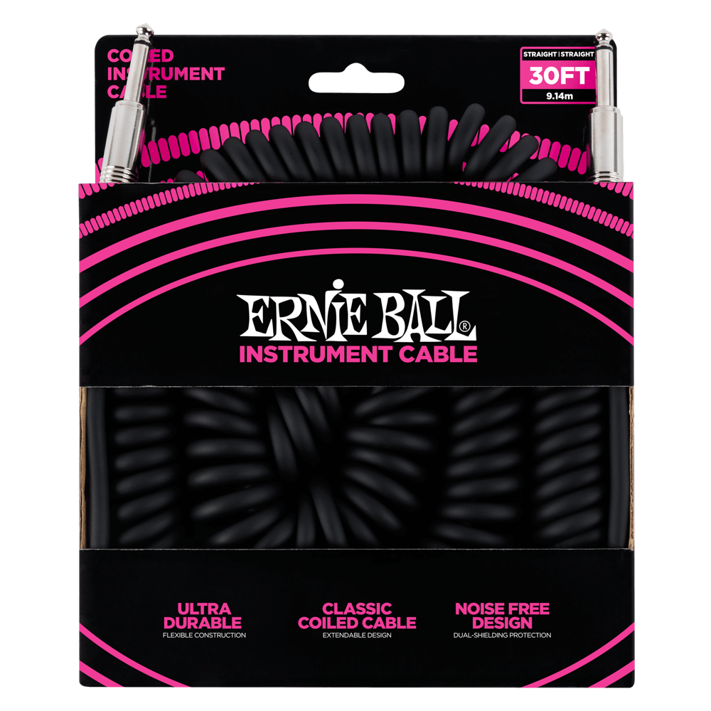 Ernie Ball 6044 Guitar Cable (Black, 9m)
