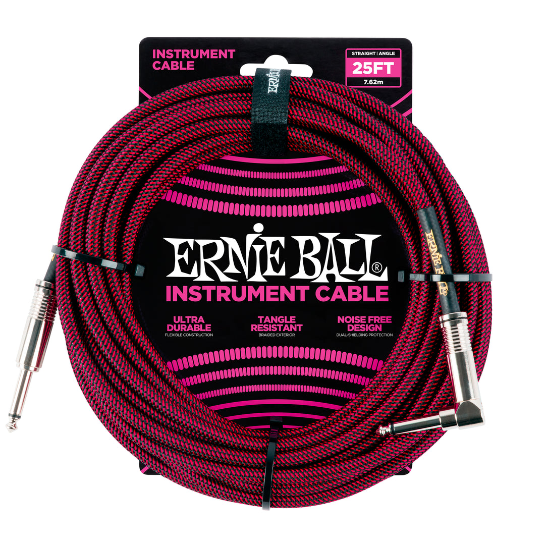 Ernie Ball 6062 Cavo per Chitarre (Nero, Rosso, 7,5m)