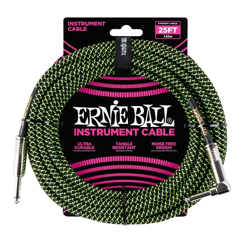 Ernie Ball 6066 Cavo per Chitarre (Nero, Verde, 7,5m)