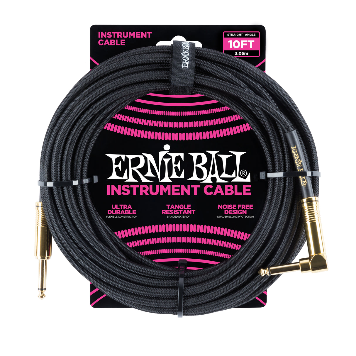Ernie Ball 6081 Guitar Cable (Black, 3m)