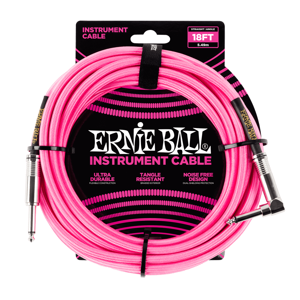 Ernie Ball 6083 Guitar Cable (Pink, 5.4m)