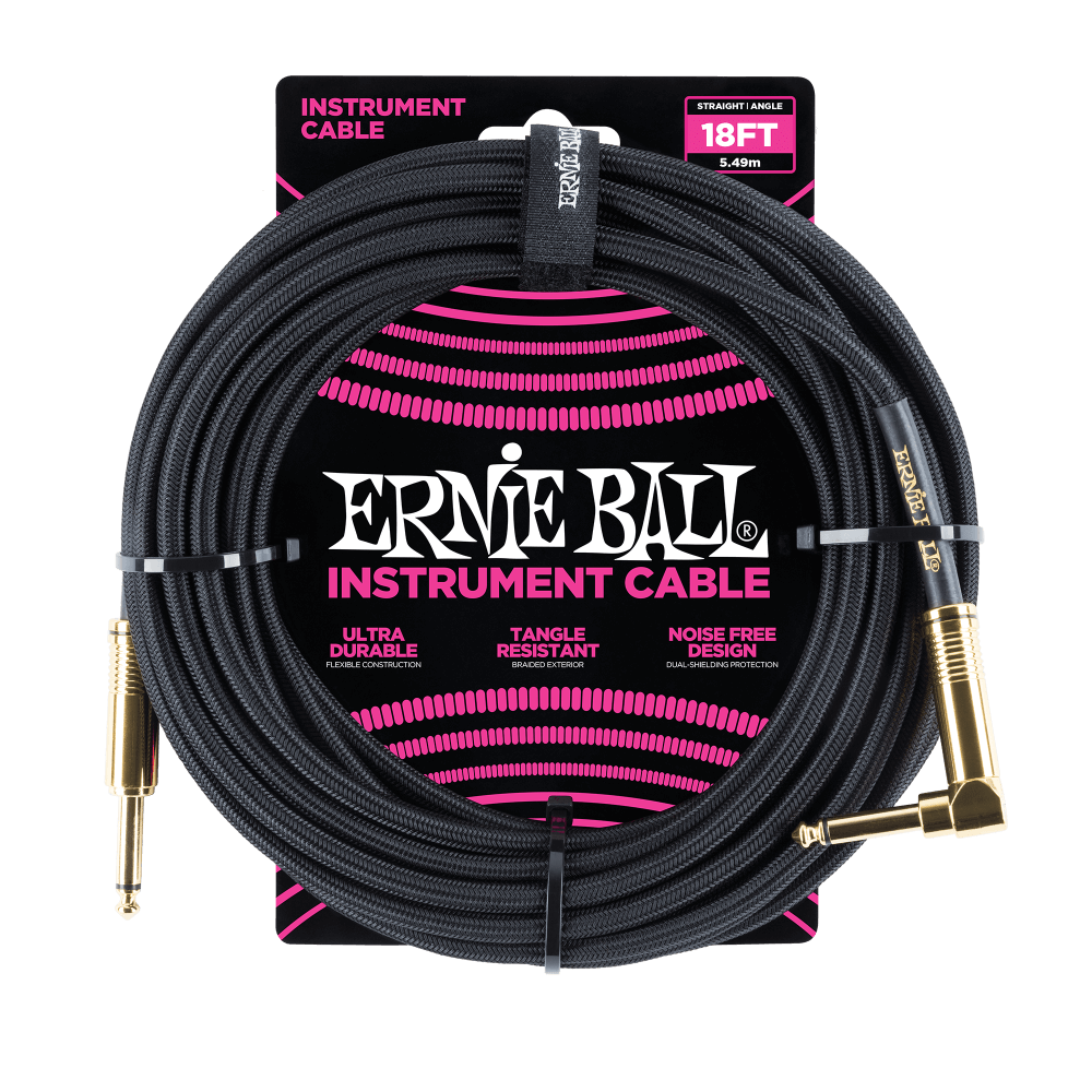 Ernie Ball 6086 Cavo per Chitarre (Nero, 5,4m)