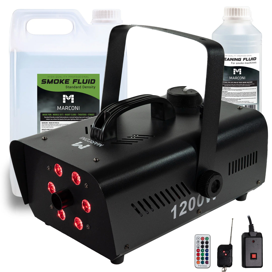 Marconi 1200W 6 LED Macchina del Fumo Bundle