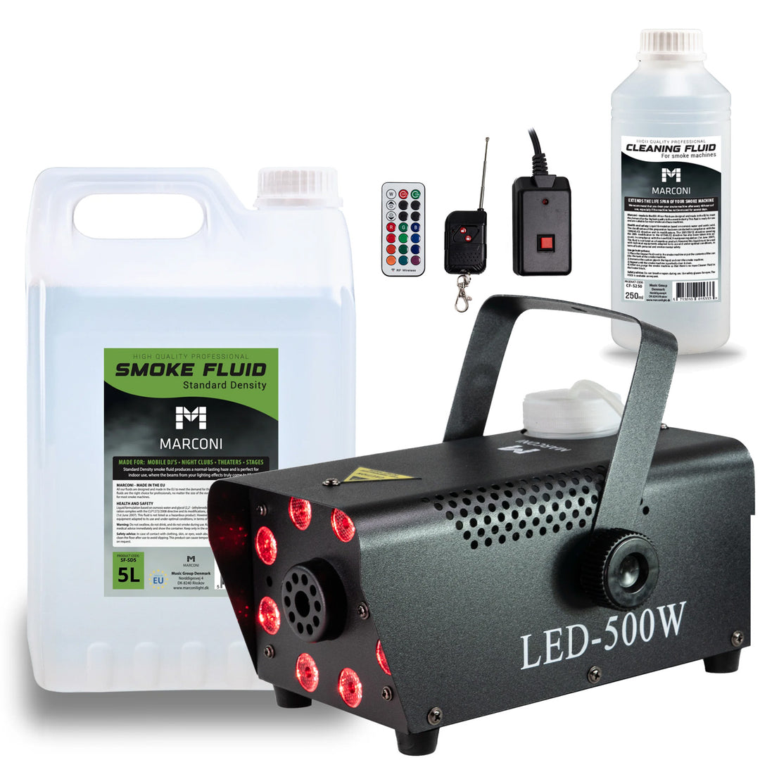 Marconi Full RGB Macchina del Fumo (500 W, Nero) Bundle