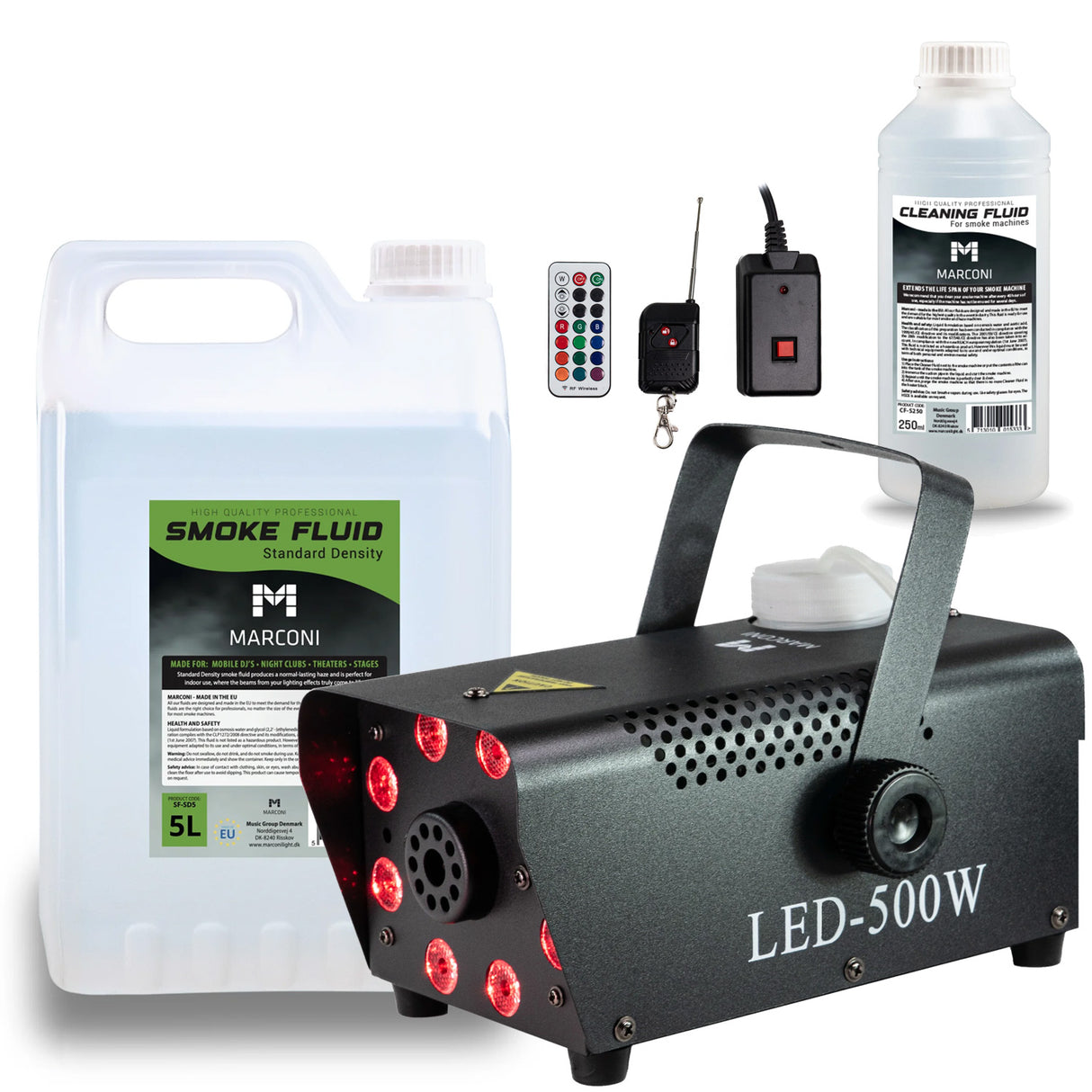 Marconi Full RGB Macchina del Fumo (500 W, Nero) Bundle