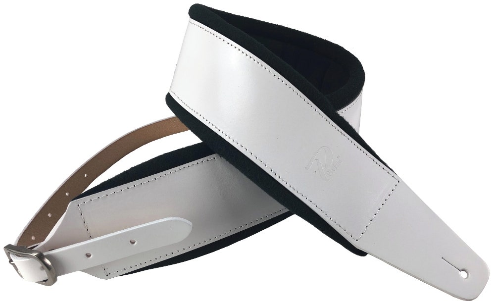 Profile FPB04 Pro Italian Leather Guitar Strap - White