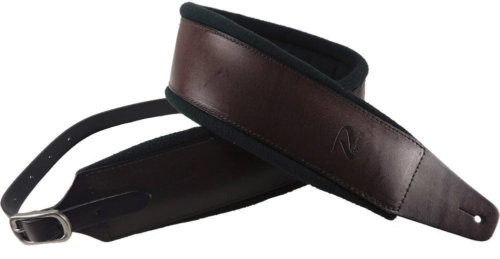 Profile FPB05 Pro Italian Leather Chitarre Strap - Dark Brown