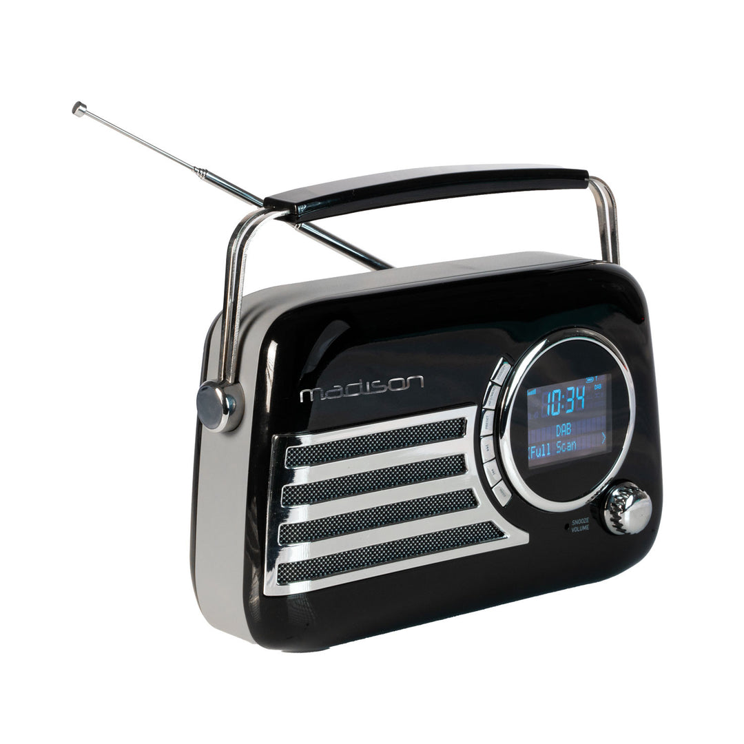 Madison Retro Radio con Bluetooth, FM e DAB (Nero)
