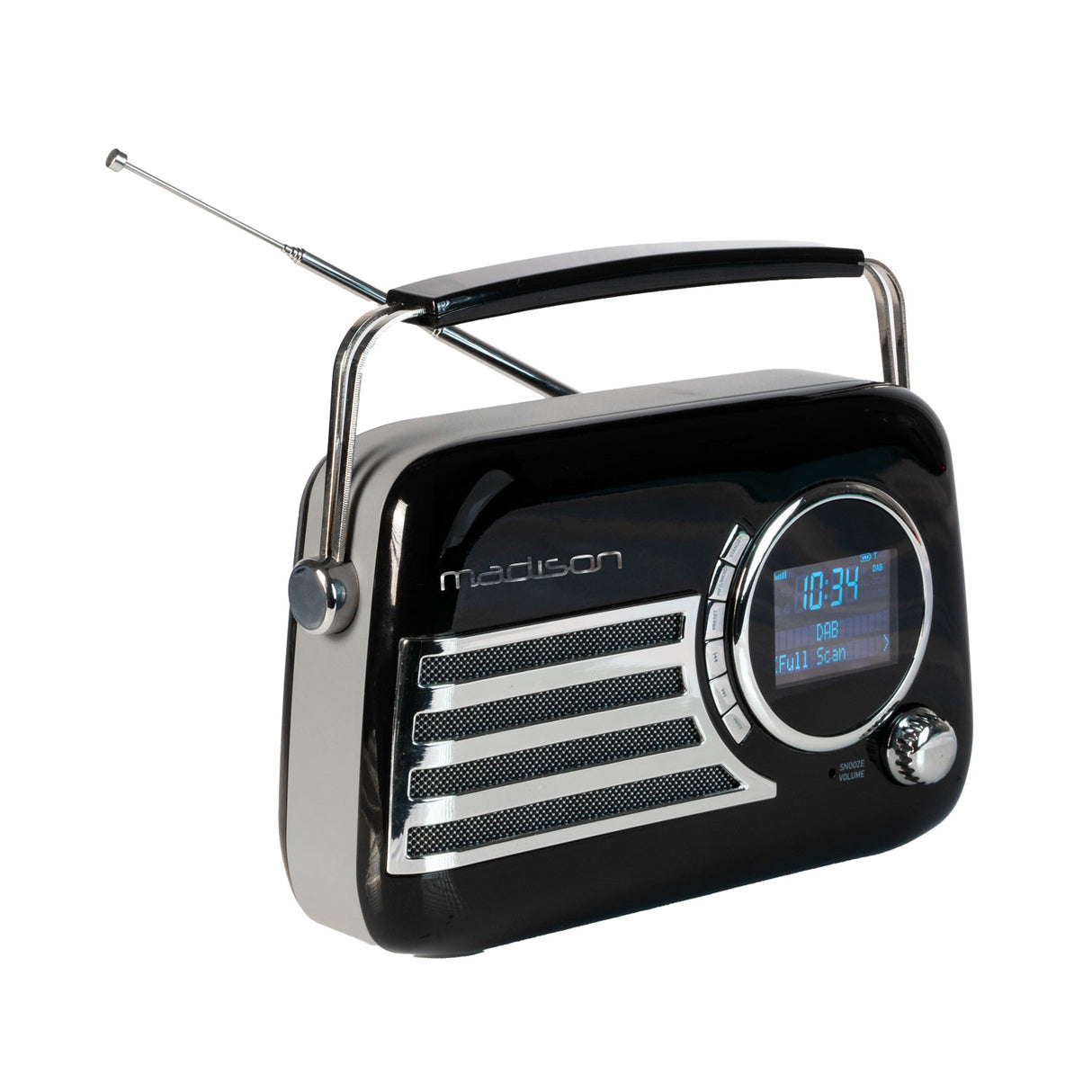 Madison Retro Radio con Bluetooth, FM e DAB (Nero)