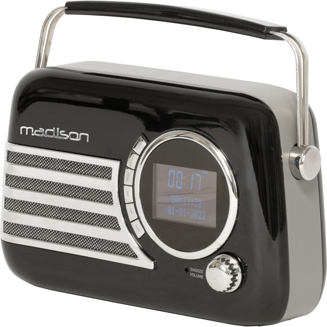 Madison Retro Radio con Bluetooth, FM e DAB (Nero)