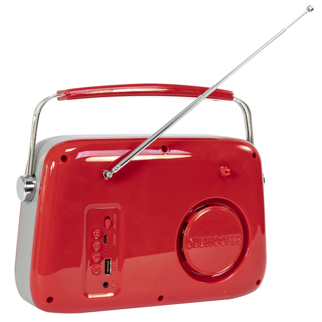 Madison Retro Radio con Bluetooth e FM (Rosso)