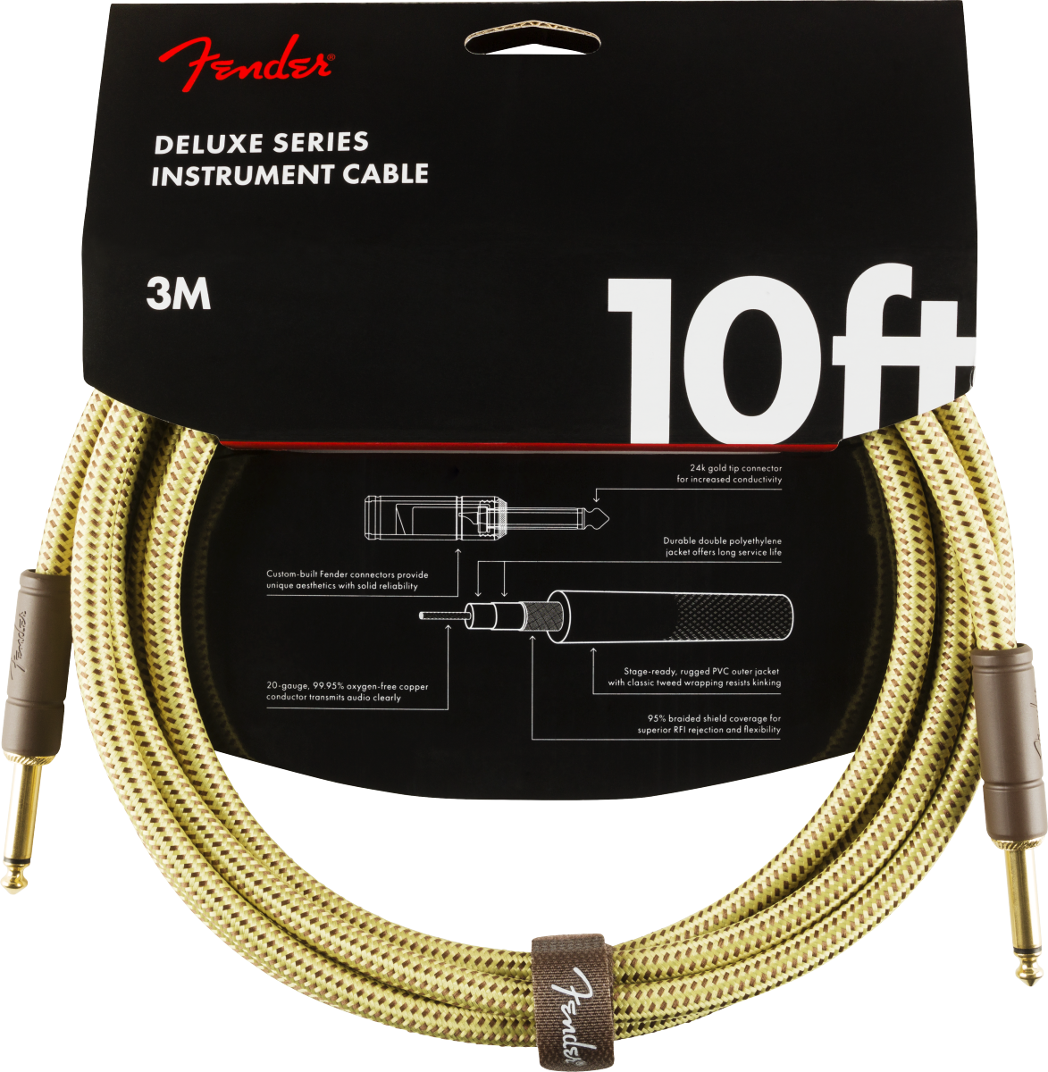 Fender Deluxe Cavo per Chitarre (Tweed, 3m)