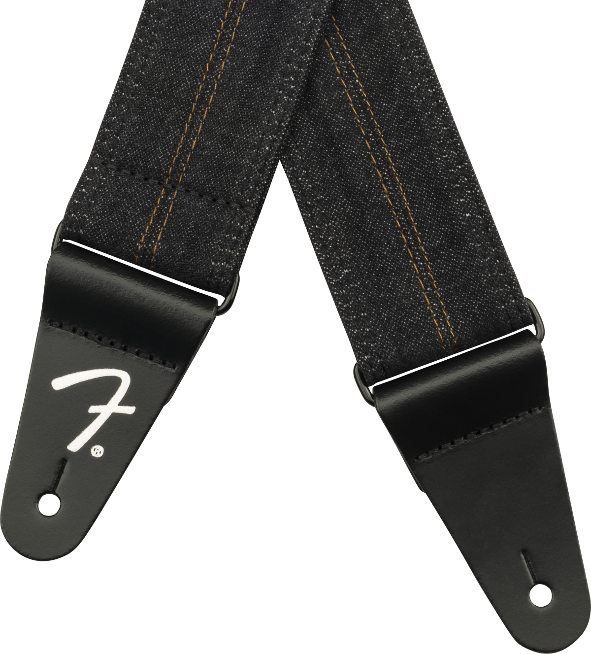Fender x Wrangler Denim Tracolla per Chitarra (Washed Black Stitch, 2")