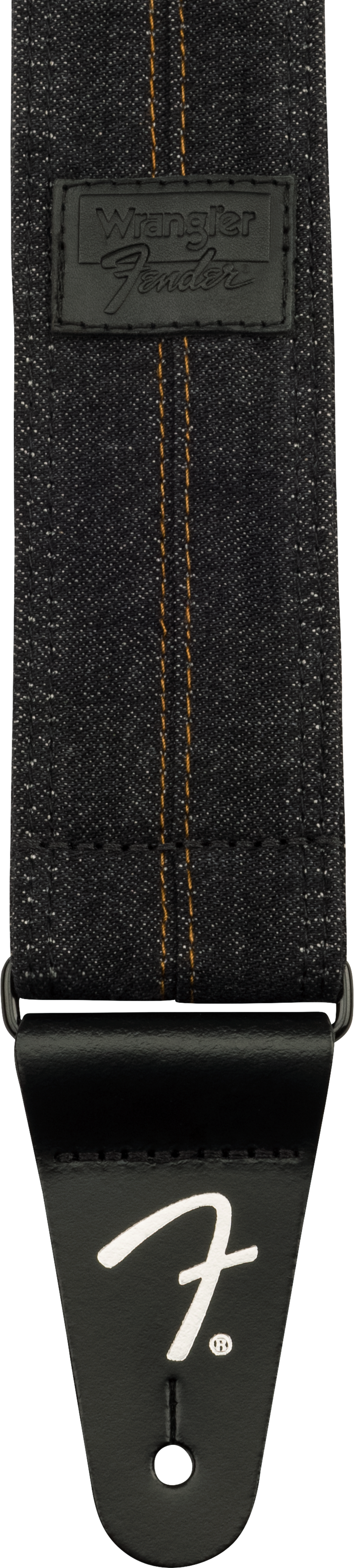Fender x Wrangler Denim Tracolla per Chitarra (Washed Black Stitch, 2")