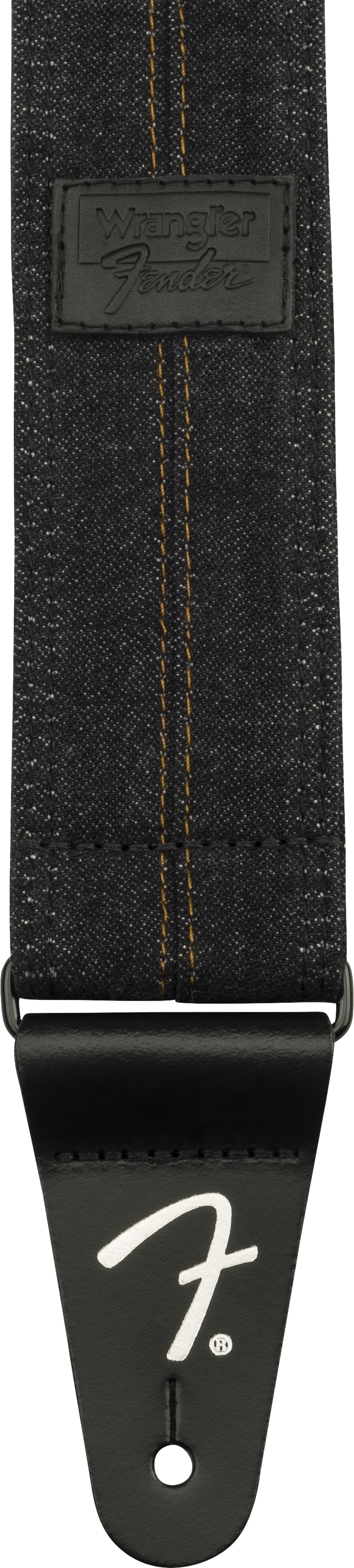 Fender x Wrangler Denim Tracolla per Chitarra (Washed Black Stitch, 2")