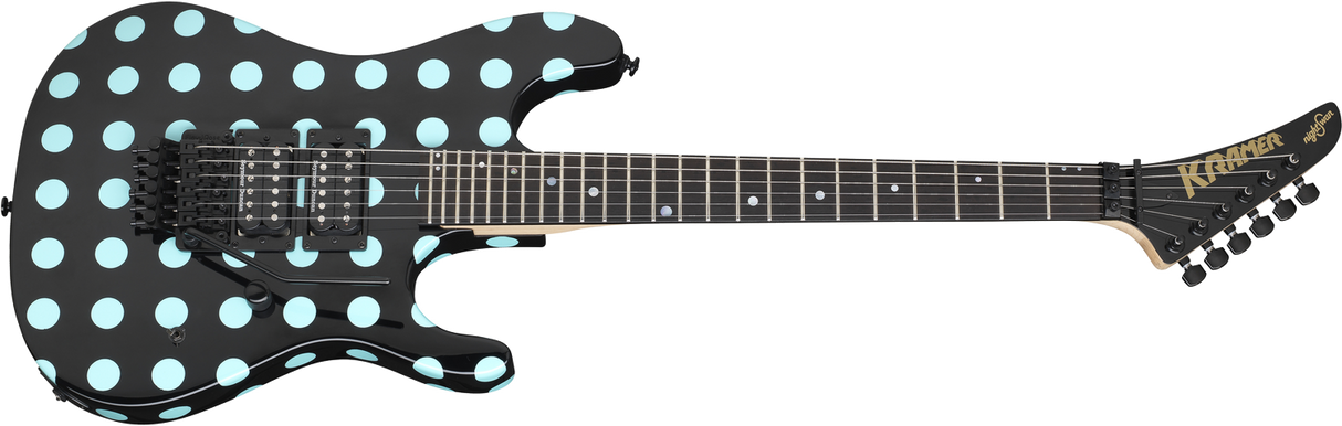 Kramer Guitars NightSwan El-Guitar (Black with Blue Polka Dots )