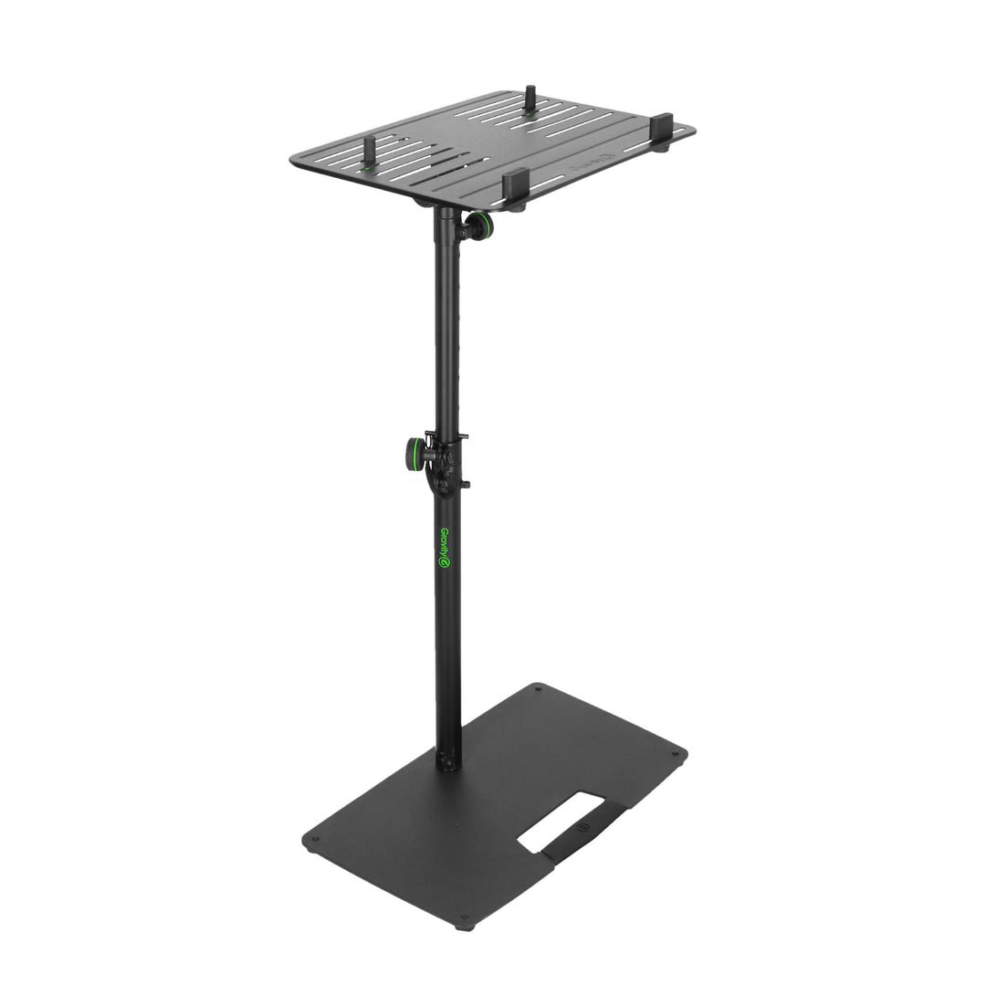 Gravity LTS T 02 B - Supporto universale per laptop con perni di sostegno regolabili e base in acciaio, nero