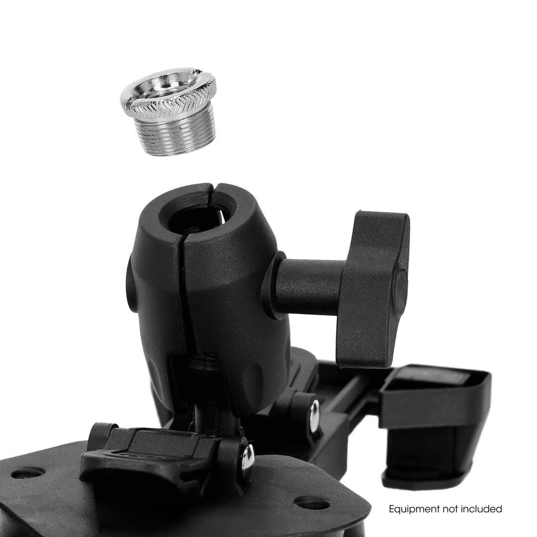 Gravity MA T TH 02 SET 2 - Supporto per tablet per viaggiatori e supporto per microfono a una mano con base rotonda