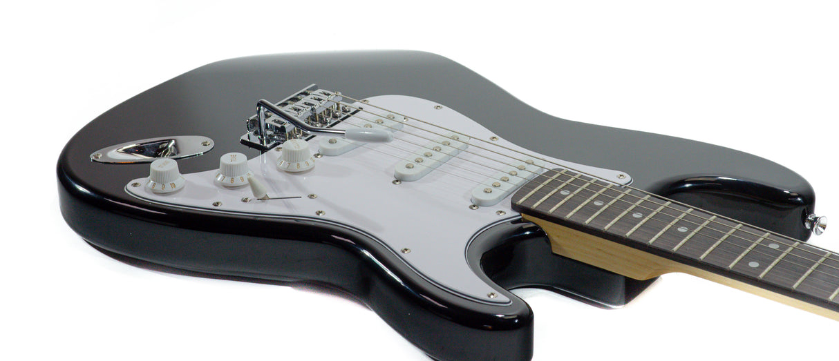 Grooveland ST El-guitar (Sort) Startpakke