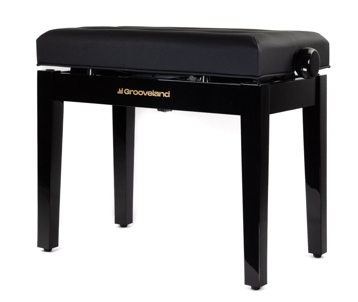 Grooveland KB400 Panchina per pianoforte idraulica (Nero Lucido)
