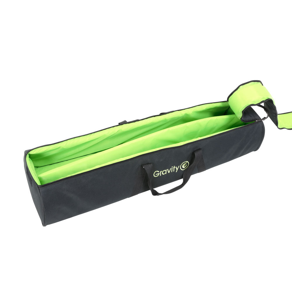 Gravity SS 5212 B SET 1 - Set di 2 stand per altoparlanti in acciaio, con borsa per il trasporto