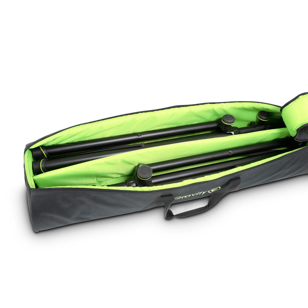 Gravity SS 5212 B SET 1 - Set di 2 stand per altoparlanti in acciaio, con borsa per il trasporto