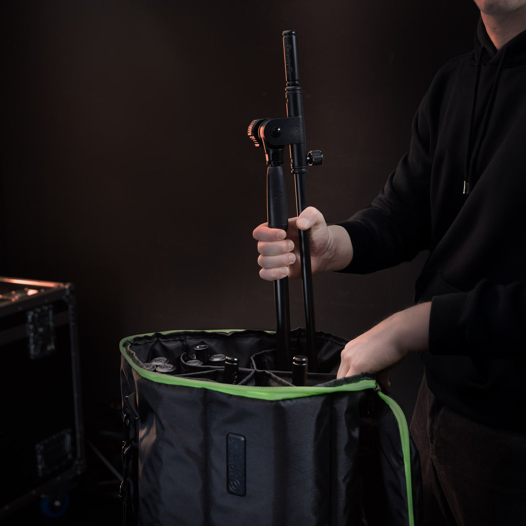 Gravity TBG MS 6 B - Borsa da trasporto touring per fino a sei stativi per microfono, con ruote