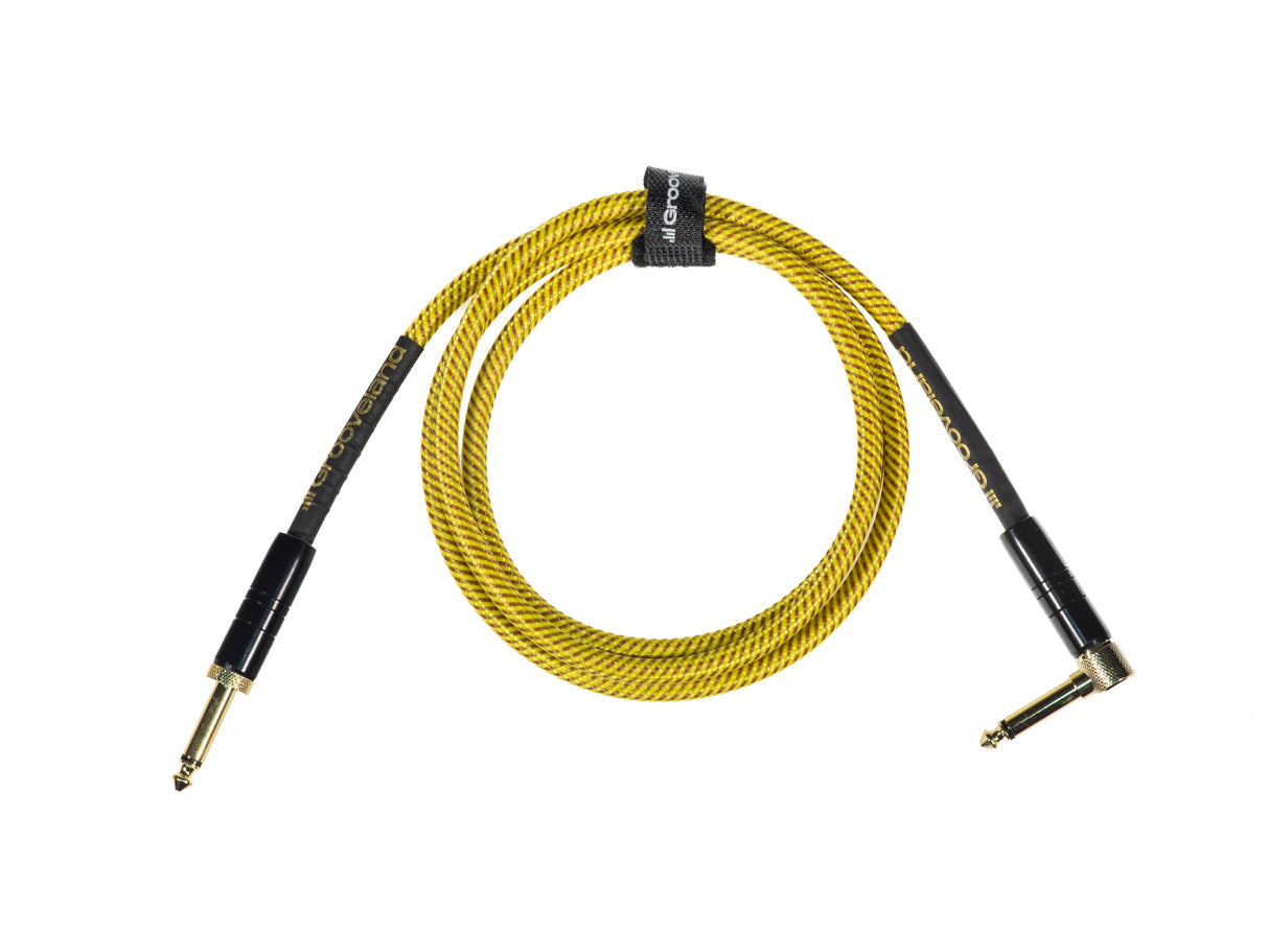 Grooveland Tweed Angled Guitar Cable (1,5m - Giallo)
