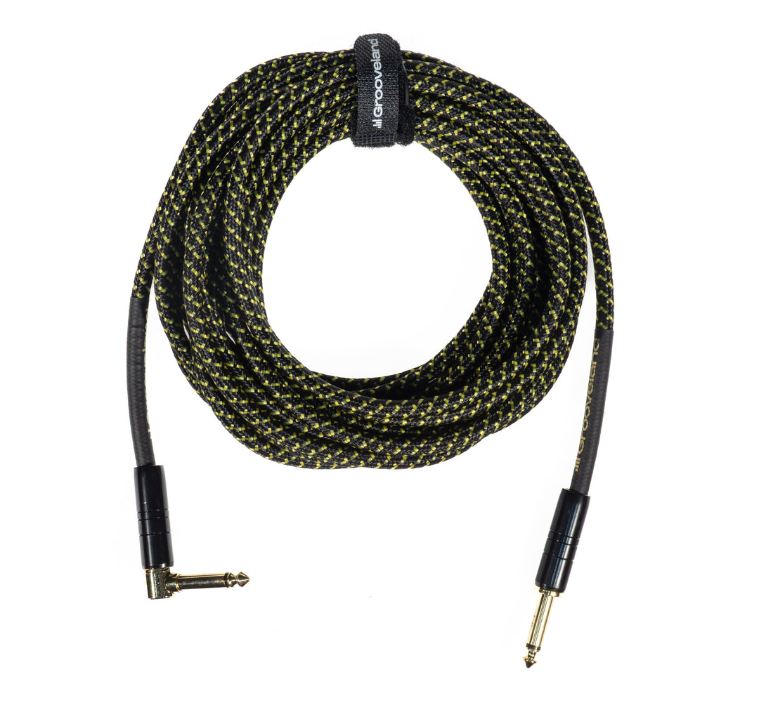 Grooveland Tweed Angled Guitar Cable (6m - Black)