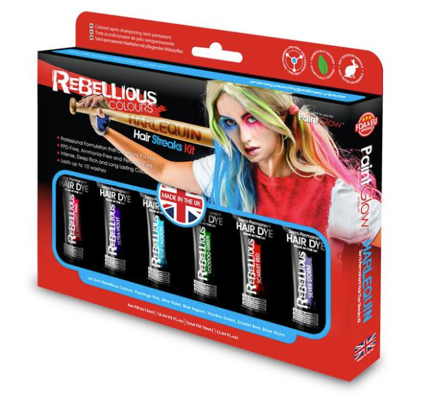Harlequin semi-permanent hair colour set