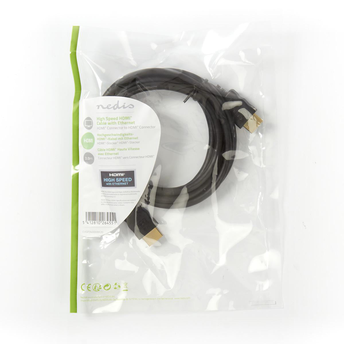 High Speed HDMI Cable w. Ethernet (2m)