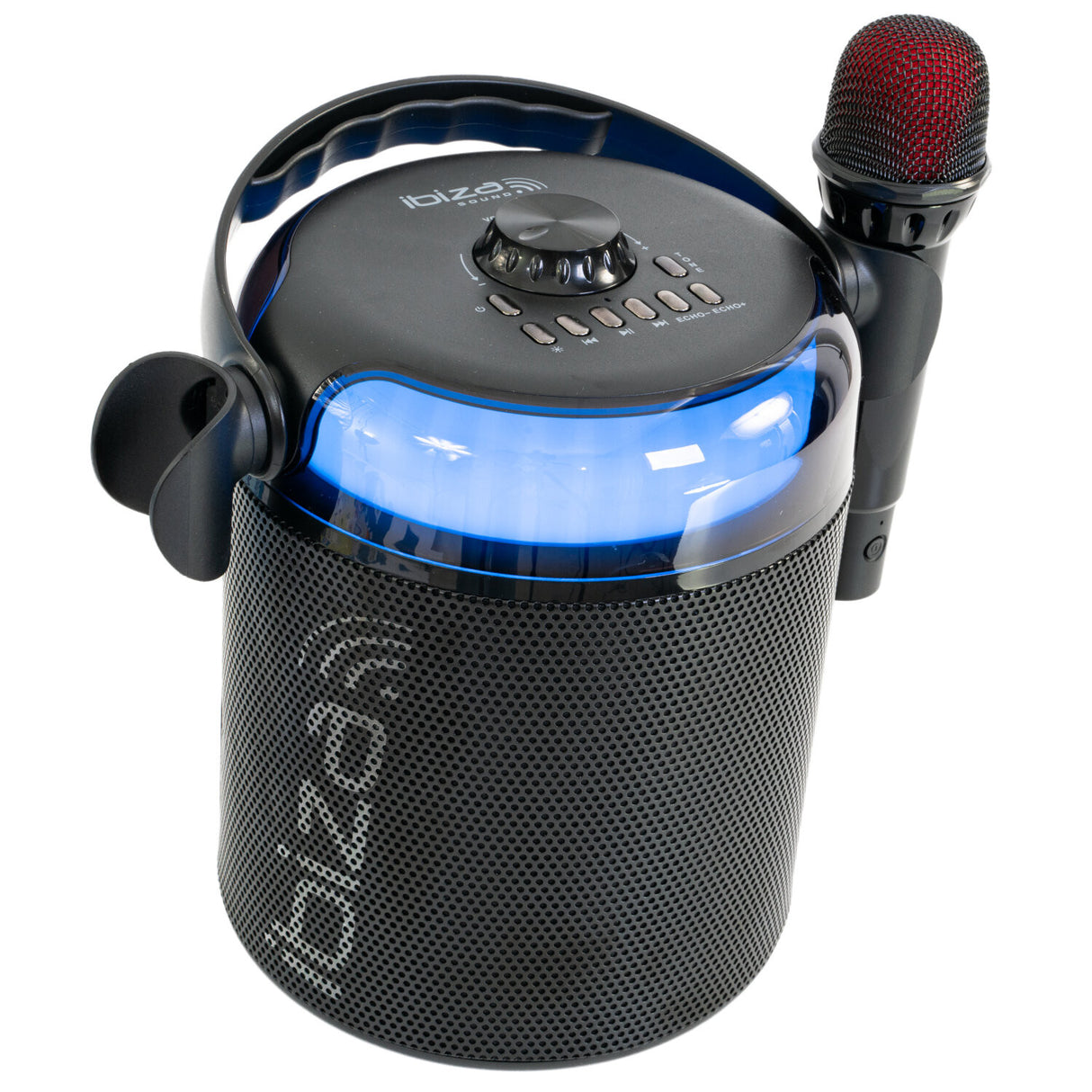 Ibiza Karaoke System w. Bluetooth and 2 Microphones (Black)