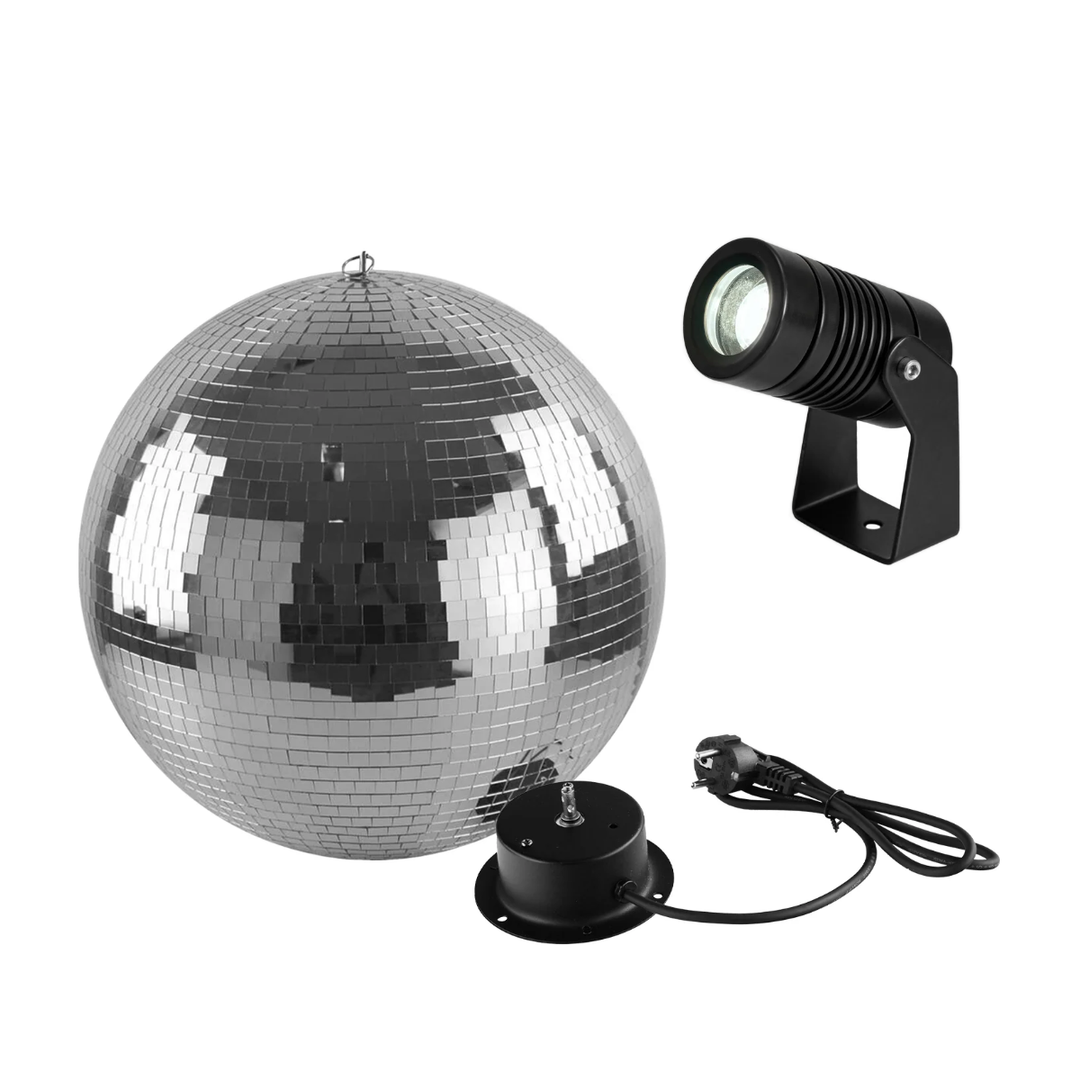 Set di sfera a specchi con motore e spot (20cm)