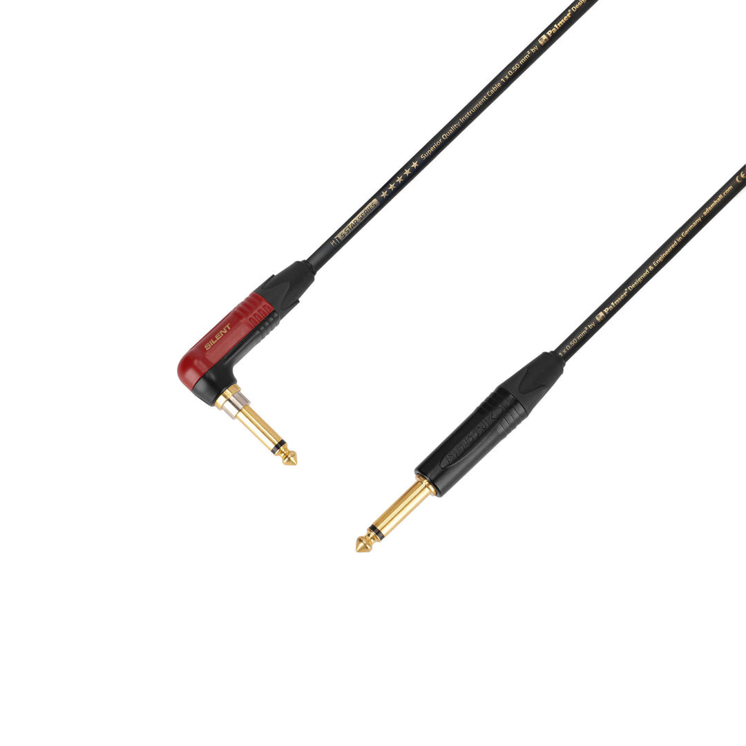 Adam Hall Cables 5 STAR IPR 0900 PALMER® CABLE SILENT - Cavo per strumenti | Palmer® e Neutrik silentPLUG® jack angolato TS jack x jack | 9 m