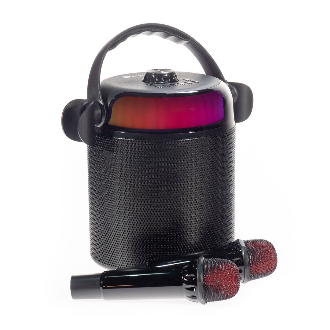 PartyZone set con 2 microfoni (nero) & LED PAR-ASTRO 2-in-1 luce da discoteca