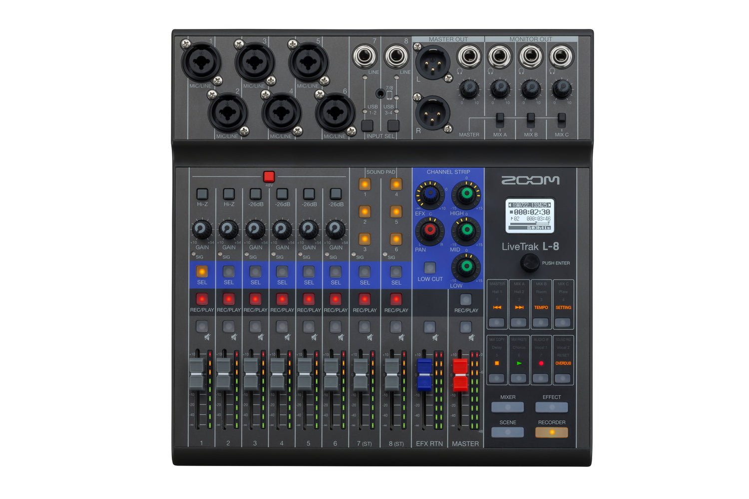 Zoom LiveTrak L-8 Podcast Mixer/Interface