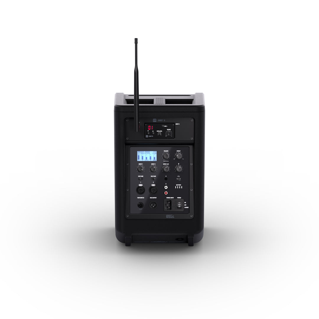 LD Systems ANNY® 8 BPH B8 - Altoparlante PA Bluetooth® portatile alimentato a batteria con mixer e 1x microfono headset (incl. bodypack), Stage Black