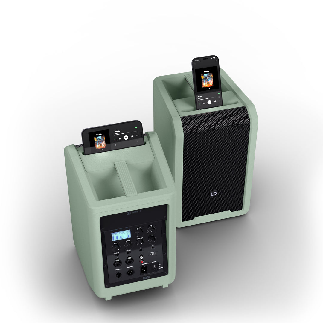 LD Systems ANNY® 8 GN - Altoparlante PA portatile a batteria Bluetooth® con mixer, Adventure Green