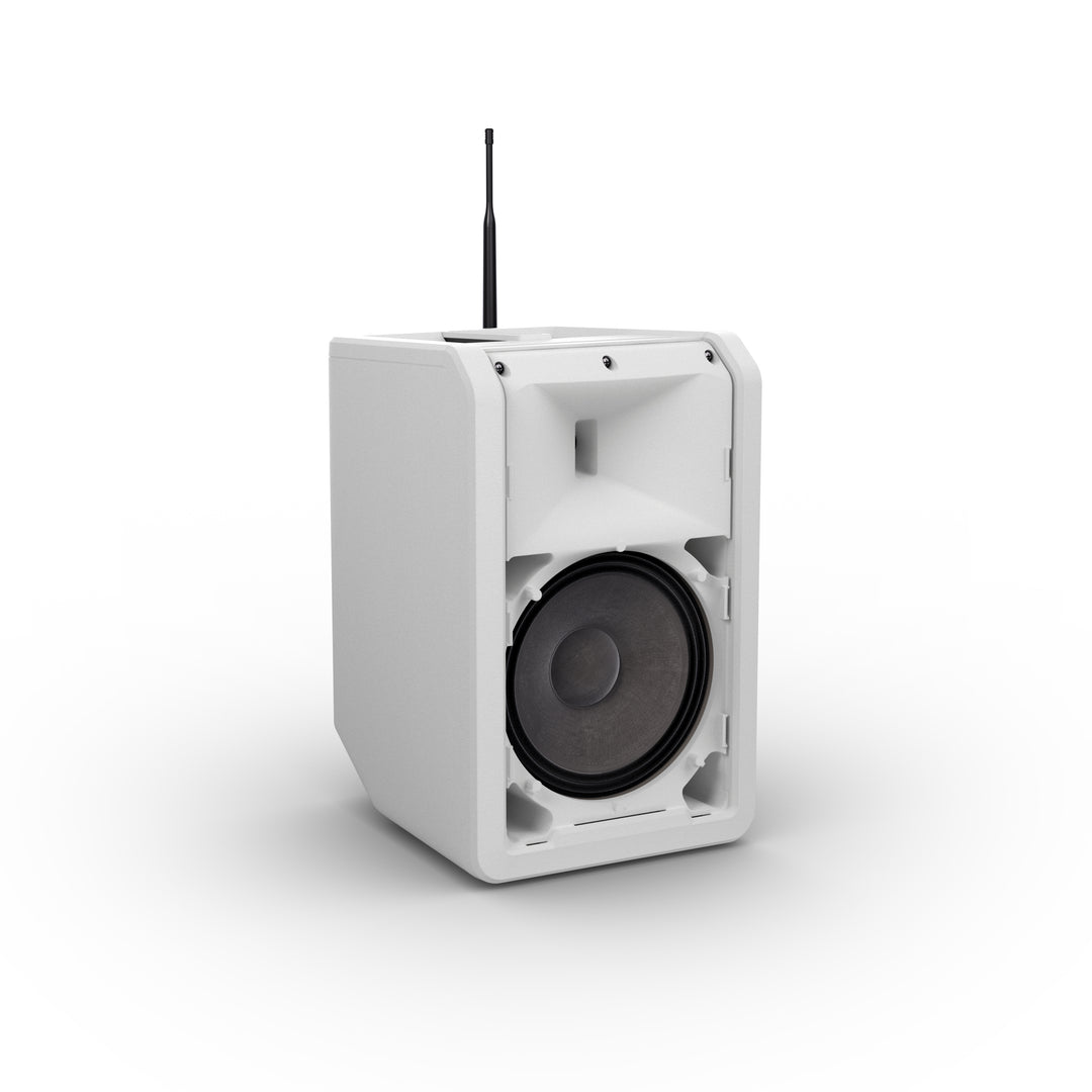 LD Systems ANNY® 8 HHD B5 W - Bærbar batteridrevet Bluetooth® PA-højttaler med mixer og 1x trådløs håndholdt mikrofon, ren hvid
