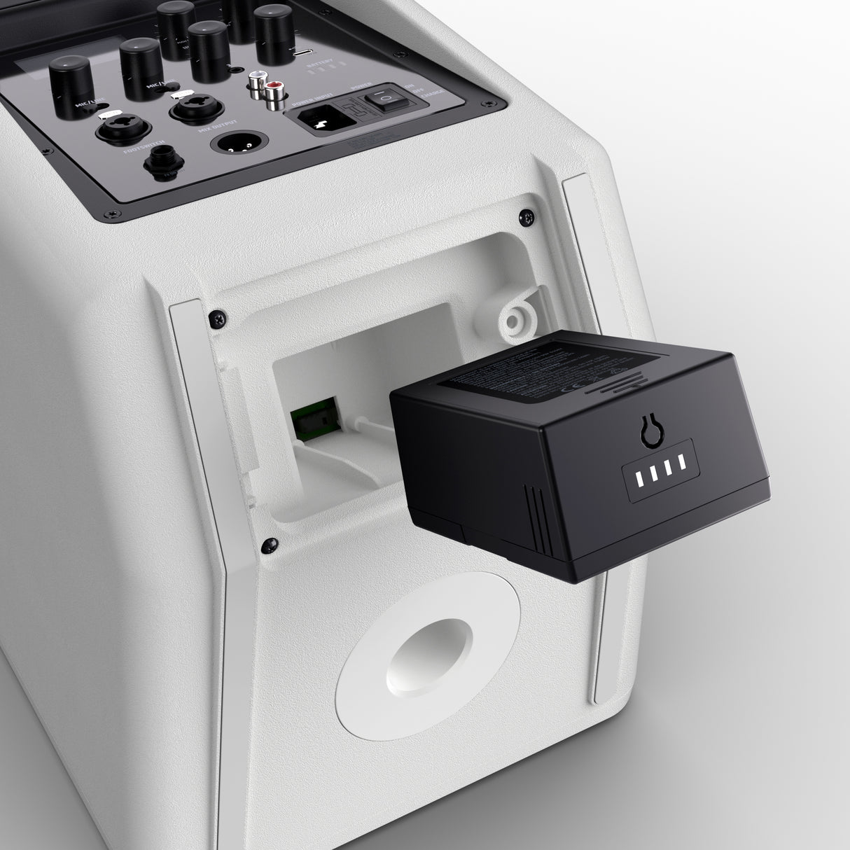 LD Systems ANNY® 8 HHD B6 W - Bærbar batteridrevet Bluetooth® PA-højttaler med mixer og 1x trådløs håndholdt mikrofon, Ren hvid