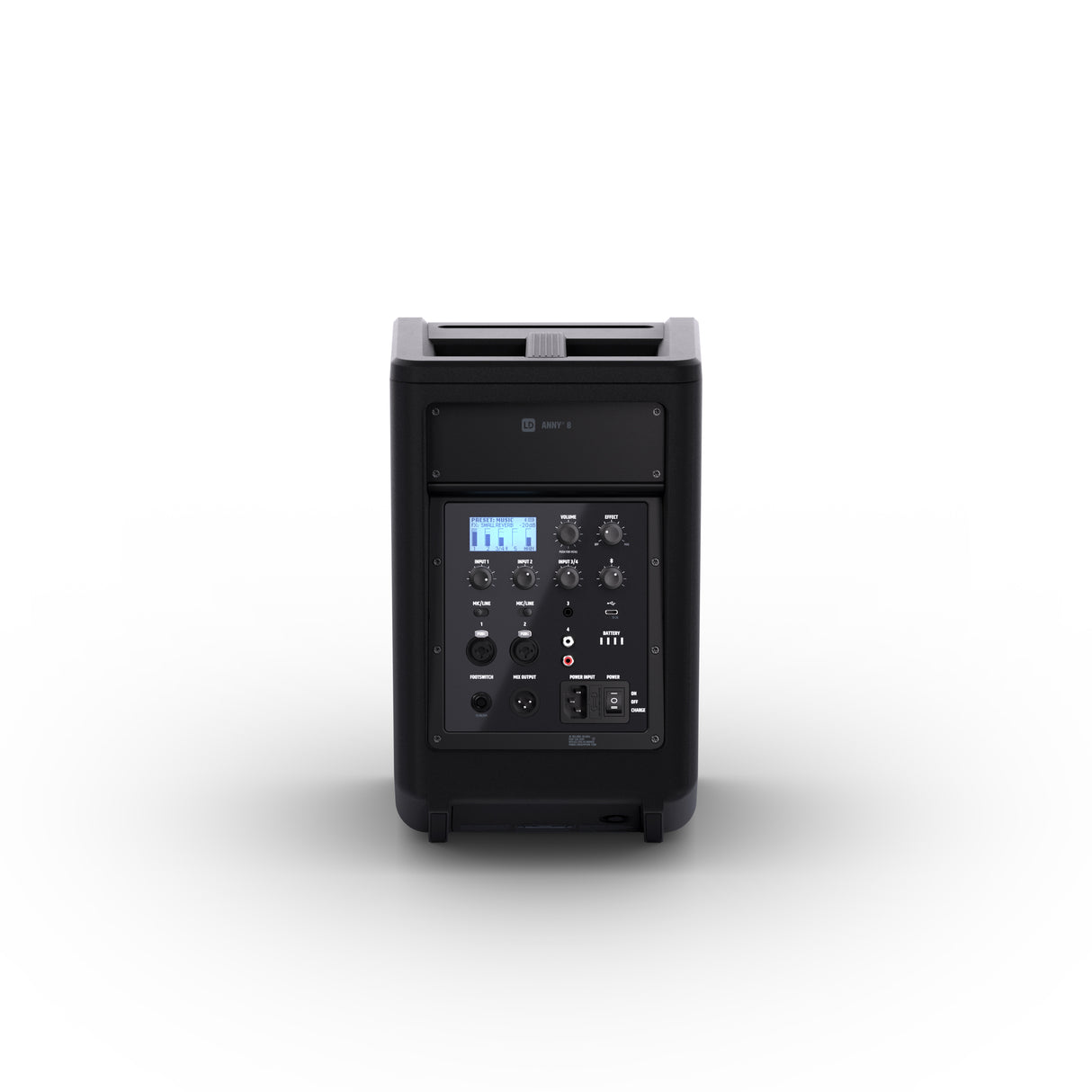 LD Systems ANNY® 8 - Bærbar batteridrevet Bluetooth® PA-højttaler med mixer, Stage Black