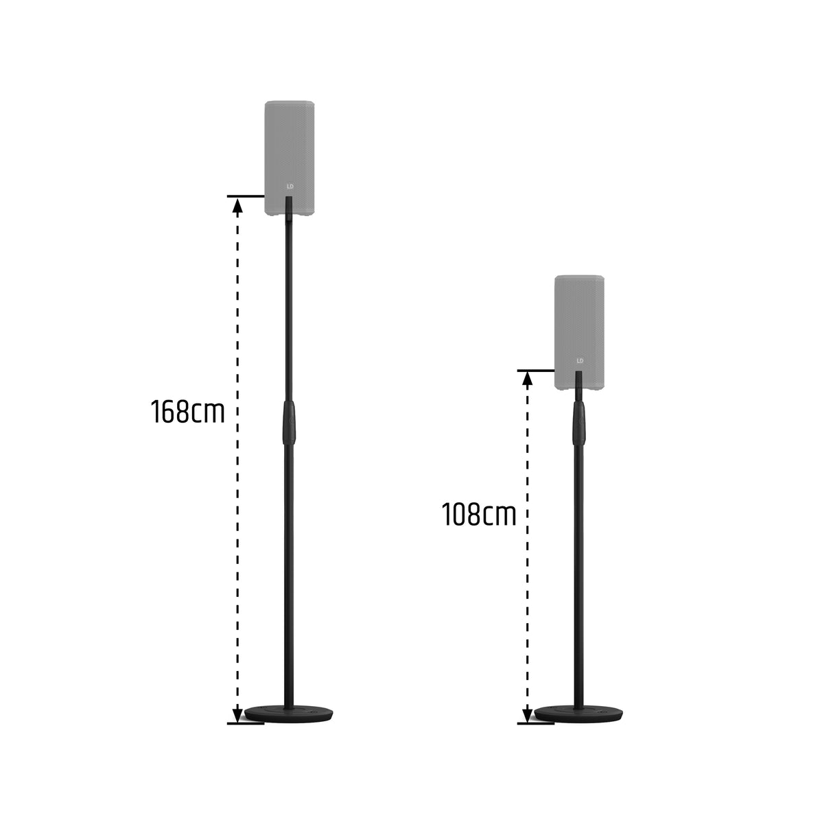 LD Systems DAVE 10 G4X STAND - Højttalerstativ med rund fod til DAVE 10 G4X